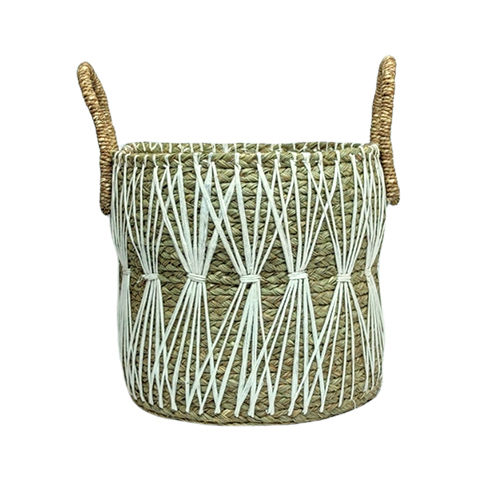 Light Brown-white Handcrafted Designer Basket