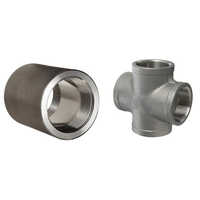 Stainless Steel Forged Pipe Fittings - 1/2-4 Nb Size, Polished Finish, Round Shape, Silver Color, Durable Stainless Steel Material