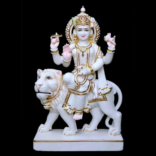 White Marble Goddess Durga Statue