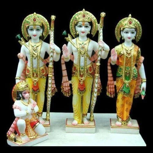 Durable Multicolor Ram Darbar Marble Statue