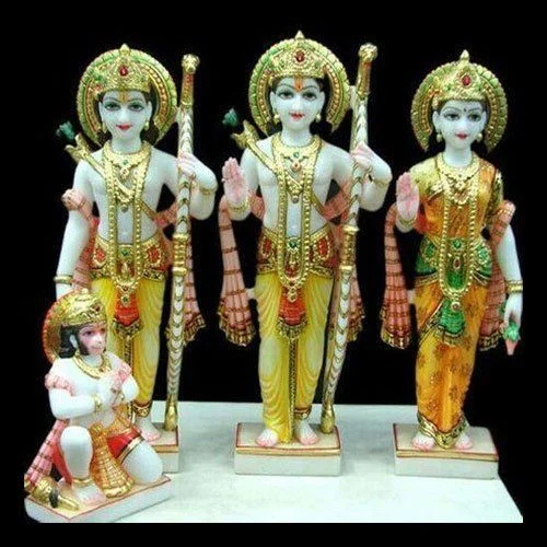 Multicolor Ram Darbar Marble Statue