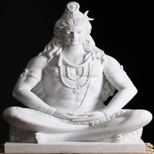 Durable White Marble God Shiva Statue