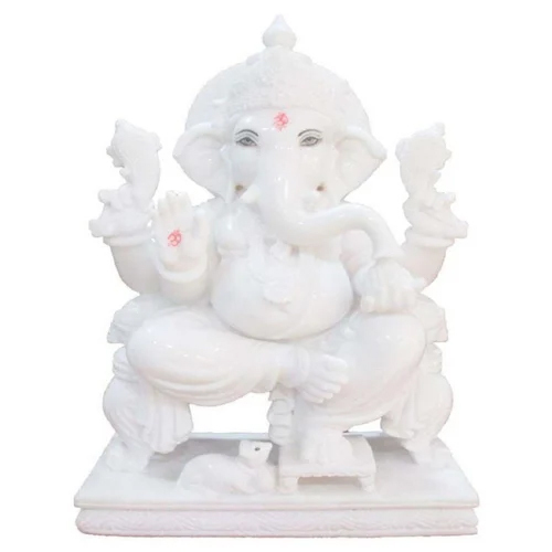 Pure White Marble Ganesh Statue