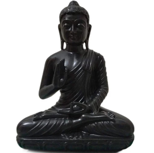 Black Marble Buddha Statue