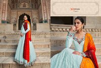 Embroidered Stitched New Long Gown with Dupatta