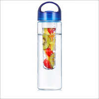 Plastic Infuser Bottle - Bpa Free & Food Grade Plastic, 750 Ml Capacity | Ergonomic Loop Design Lid, Screw Cap, Removable Infusion Rod, Transparent With Red/blue Cap