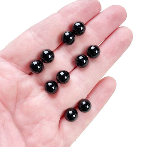 Earrings Black Onyx Gemstone 8mm Round Shape 925 Sterling Silver Stud