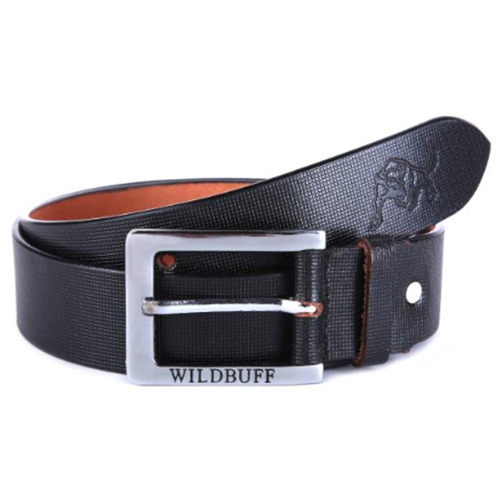 Semi Formal Mens Leather Belt - Black Leather Material | Plain Style for Male Wear