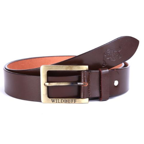 Stylist Brown Leather Belt - Leather Material Male Style Plain Design | Classic Brown Color for Timeless Elegance