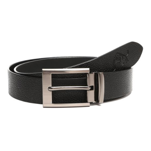 Genuine Black Leather Belt - Leather Material, Male Style , Plain Design for Everyday Use