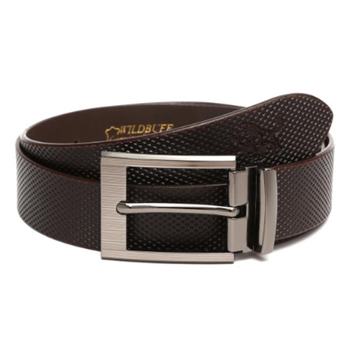 Textured Brown Leather Belt - Genuine Leather, Designed for Men - Stylish and Durable Design
