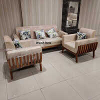 Luxury 5 Seater Wooden Sofa Set