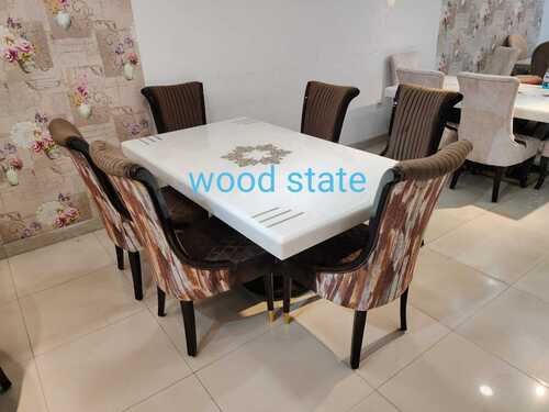 Machine Made Designer 6 Seater Dining Table Set