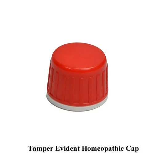 Tamper Evident Homeopathic Cap - Plastic, 25mm Size, Red and White Color | Secure Seal Cap for Bottles