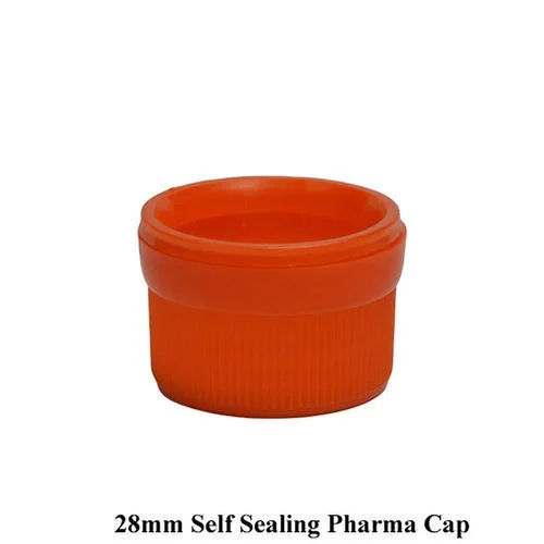 Orange 28mm Self Sealing Pharma Cap