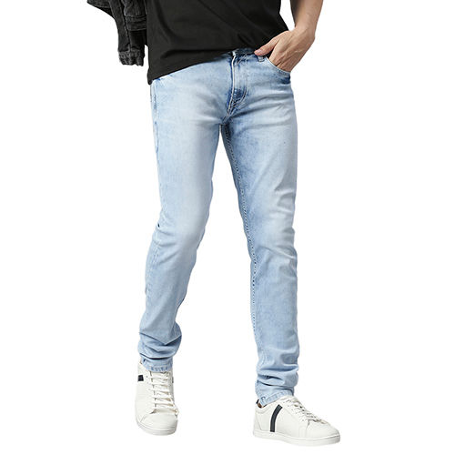 Washable Mens Blue Denim Jeans