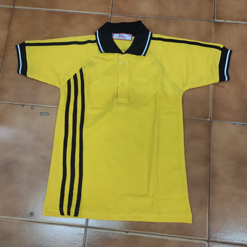 Cotton Yellow Color School Uniform T Shirt