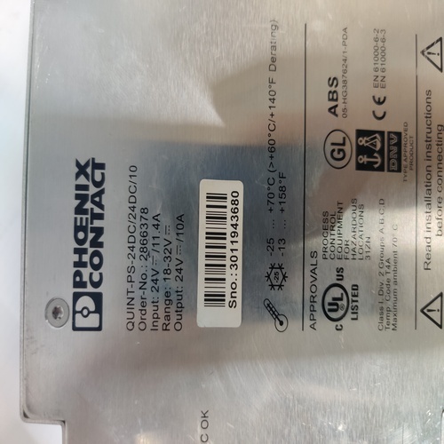 PHOENIX CONTACT PS-24DC/24DC/10 POWER SUPPLY