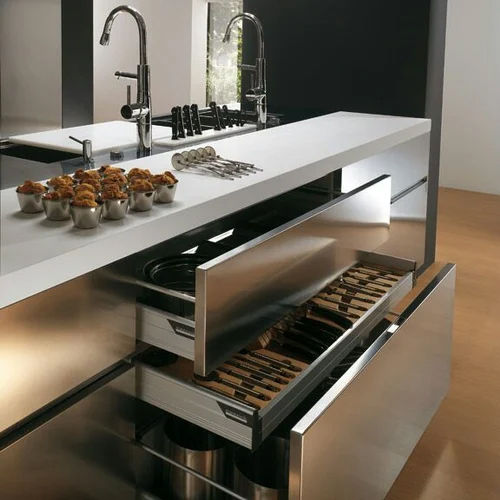 Stainless Steel House Modular Kitchens