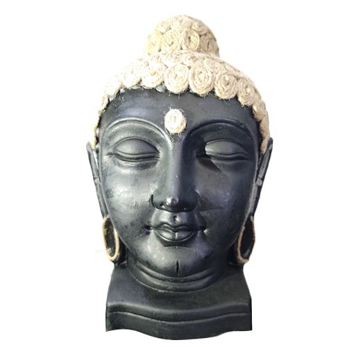 Terracotta Black Buddha Handmade Statue