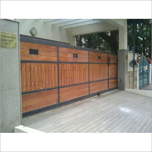 Brown Residential Wooden Gate