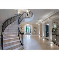 Galvanized Staircase Handrail - 7 Inch Height, Classic Iron Style, Weather-resistant Zinc-coated Finish