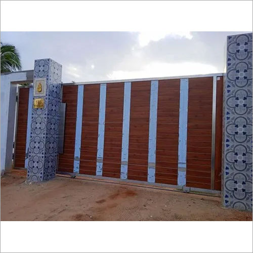 Brown Stainless Steel Sliding Main Gate