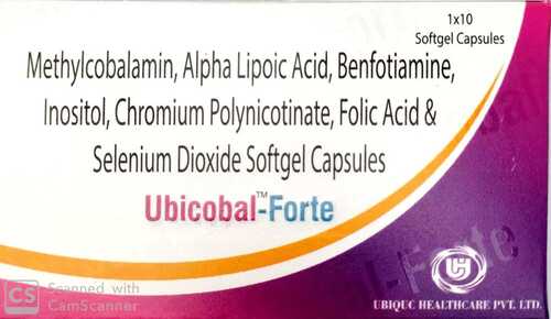 Ubicobal forte Softgel CapsulesUbicobal Forte (Methylcoblamine, Benfothiamine, ALA, Folic Acid, Inositol, Slenium & Chromium Cap