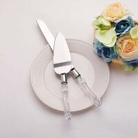 Stainless Steel Cake Knife Server Set With Handle Slicer (2131) - Stainless Steel, 36x4x10 Cm, Silver | Ideal For Cakes And Desserts