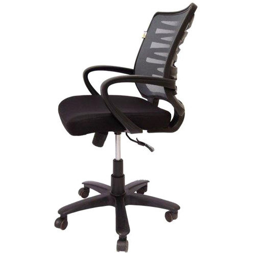 Office Chairs - Plastic Mesh, Glossy-Matt Finish | Black Zig-Zag Design, Durable, Easy To Clean, Lightweight