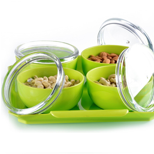 Dry Fruits Basket With Green Color Tray