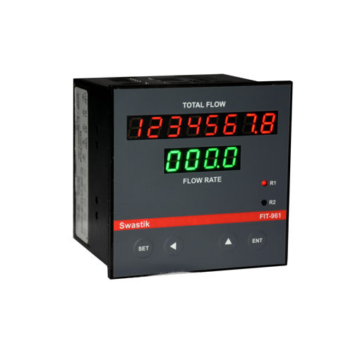 Black Digital Flow Rate Indicator Totaliser