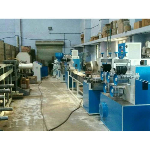 Blue & White Pp Strap Roll Making Machine