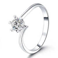 Ladies Engagement Diamond Ring - White Gold, Regular Size, Polished Finish | Oval Cut Certified White Diamond, Excellent Cut, Laser Drilled Enhancements