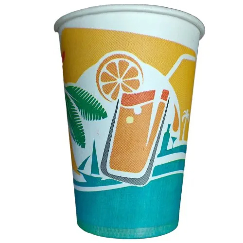 Multicolor 250Ml Printed Paper Juice Glass