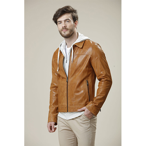 Mens Tan Brown Leather Jacket