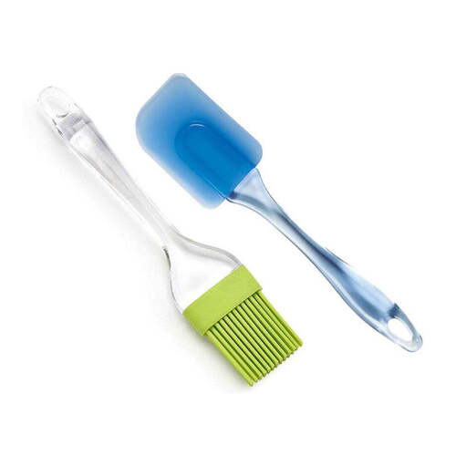 Spatula and Pastry Brush for Cake Mixer (0136) - Plastic & Silicone, 21x7x2 cm, Multi/Assorted Color | Versatile Baking Tools for Effortless Mixing and Spreading