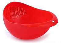 Multi-function With Integrated Colander Mixing Bowl - Size 21x17x8.5cm, Assorted Plastic Design For Washing Rice, Vegetables & Fruits