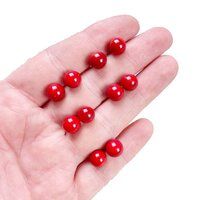 Red Coral Gemstone 8mm Round Shape 925 Sterling Silver Stud