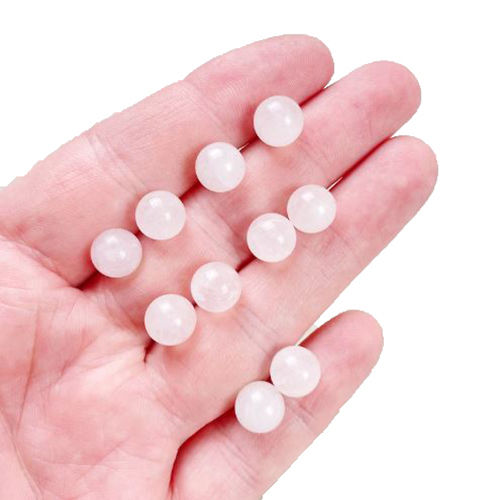 Rose Quartz Gemstone 8mm Round Shape 925 Sterling Silver Stud