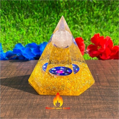 Orgone Yellow Quartz Hexagone Pyramid