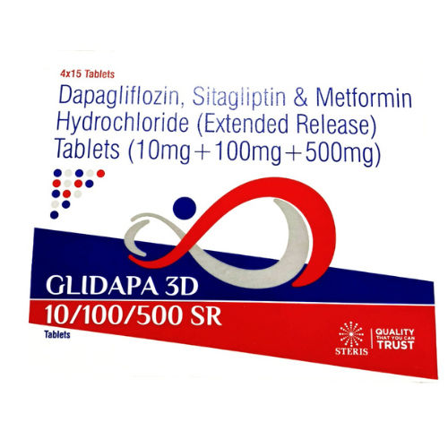Dapaflozin 10 mg  Sitagliptin 100 mg  and  Metformin SR 500 mg