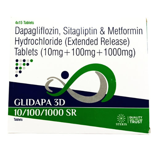 Dapaflozin 10  Sitagliptin 100 mg and  Metformin SR 1000 mg