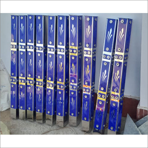 Stainless Steel Railing Pillar - Color: Blue