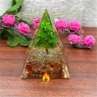 Green Natural Gemstone Orgone Pyramid Crystal Orgonite Tree Of Life Pyramids