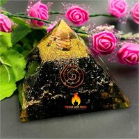 Natural Gemstone Orgone Pyramid Black Tourmaline Crystal Orgonite Pyramids Height: 3  Centimeter (cm)