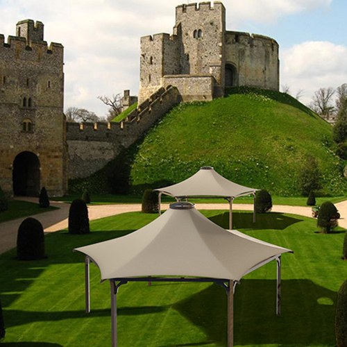 Outdoor Lightweight, Fabric-Covered Gazebo Tensile Structure