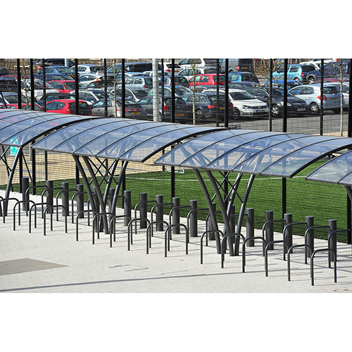 Outdoor Walkway Covering Tensile Structure - Steel Material, Black Color | Durable, Lightweight, UV-Protective Design
