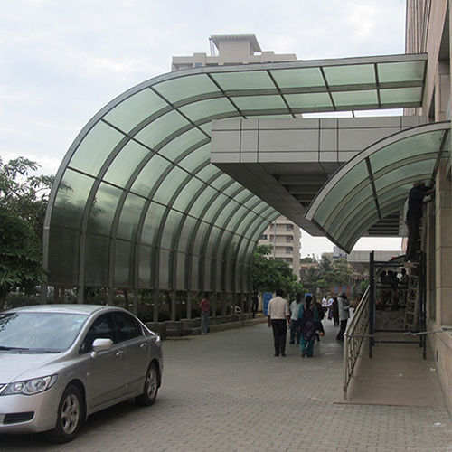 White Modular Walkway Covering Tensile Structure