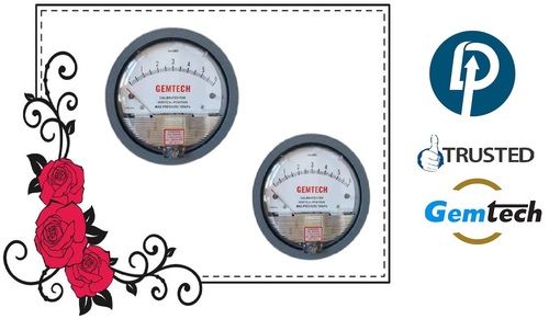 GEMTECH Series G2000-6 MM Differential Pressure Gauges by Range 0 to 6 MM WC